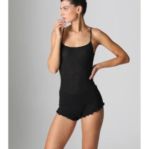 Wool And Silk Tank To - BLACK