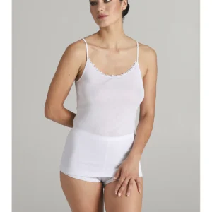 Premium Women's Top With Straps In Certified FiloscoGia® - WHITE