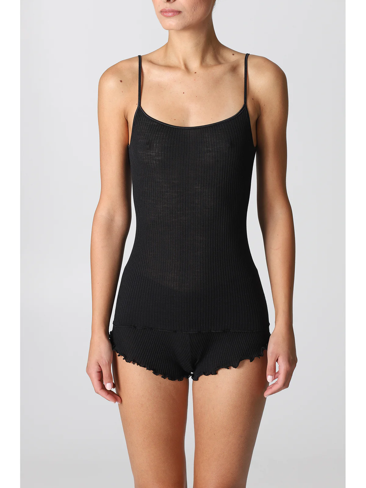 Wool And Silk Tank To - BLACK - Image 2