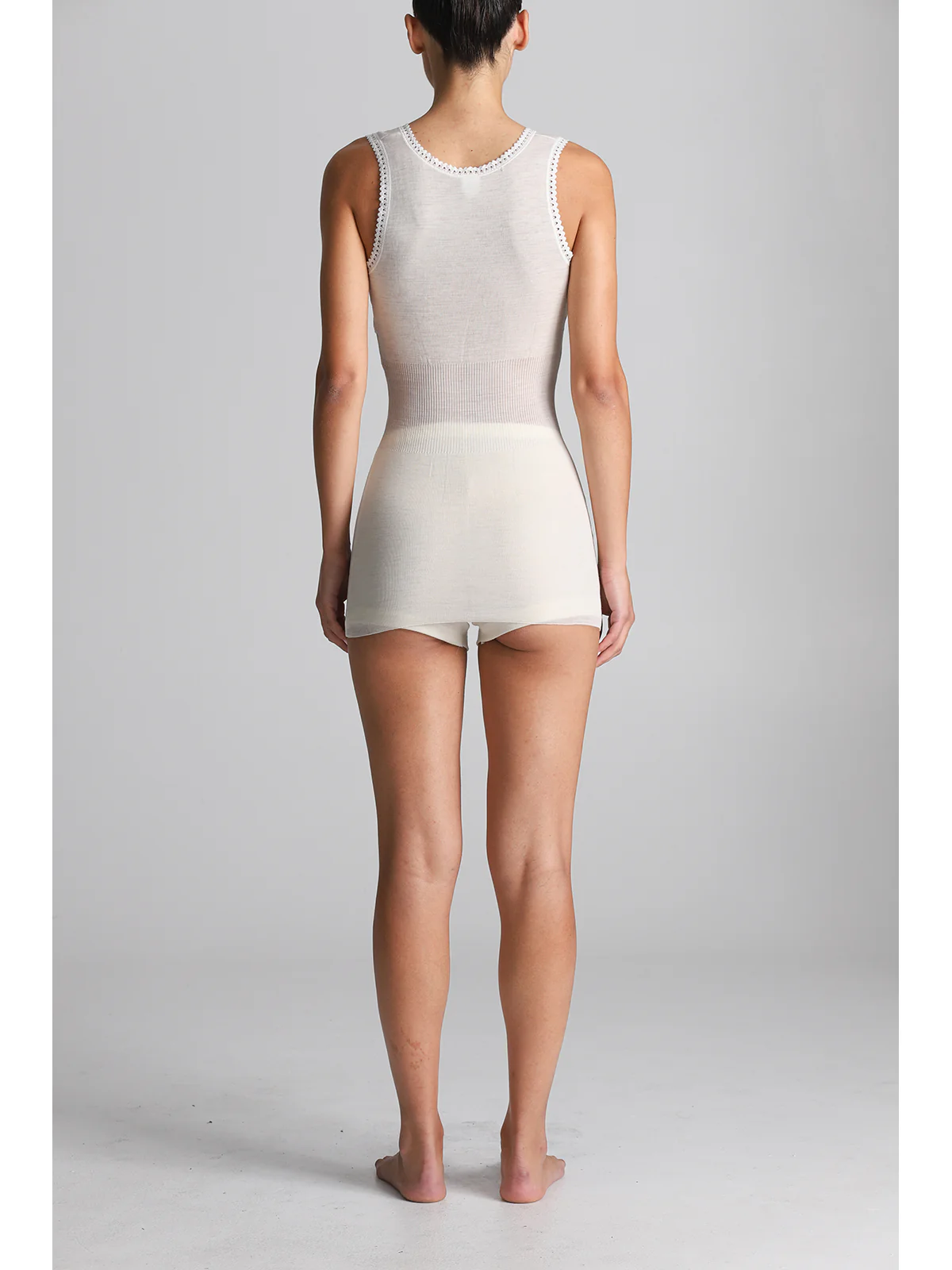 Vest In Lightweight Pure Virgin Wool - WHITE - Image 3