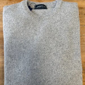 Grey moulinè sweater in pure wool