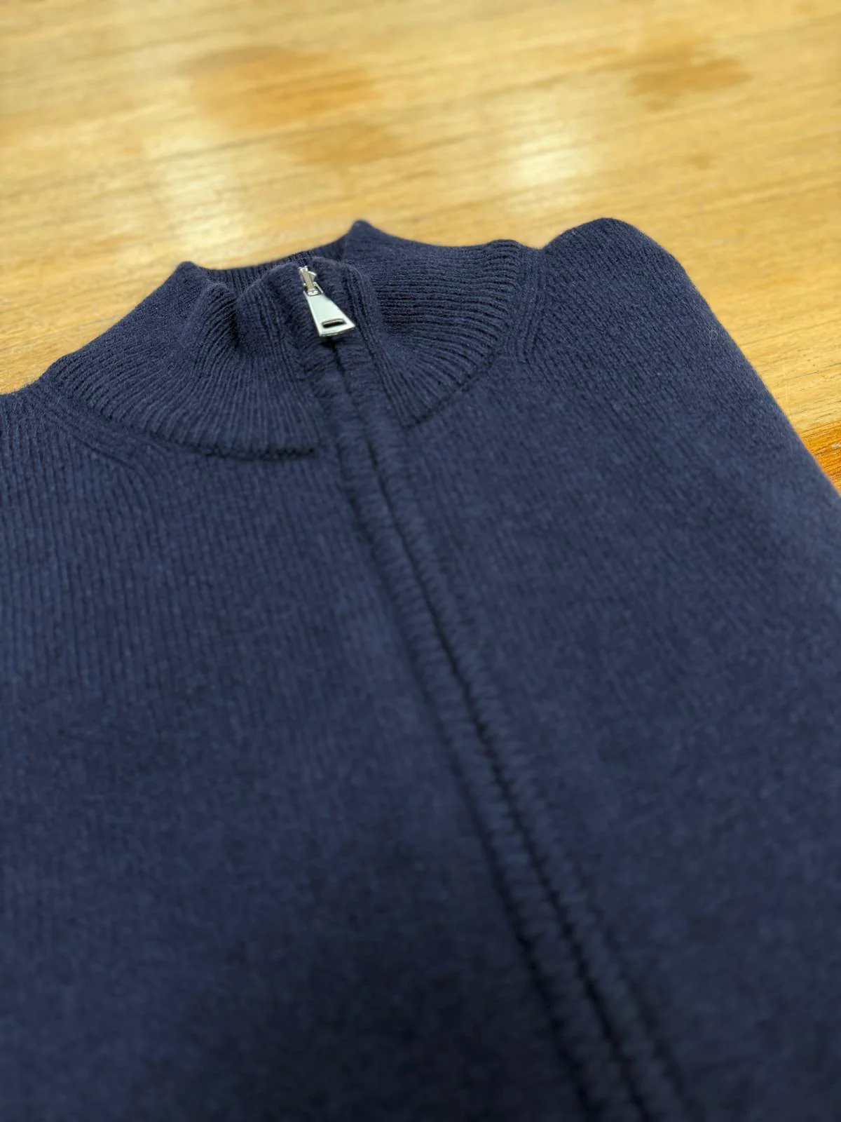 Full Zip Sweater In Pure Wool - Image 3