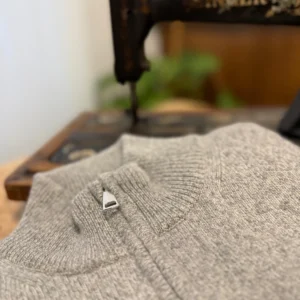 Full Zip Sweater In Pure Wool