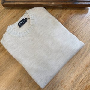 Beige sweater in pure extrafine merino wool