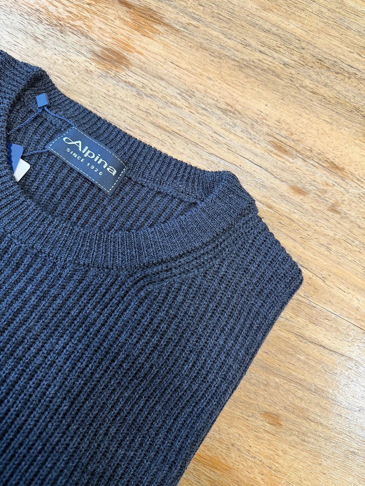 Crew Neck Sweater In Pure Wool - Blue - Image 3