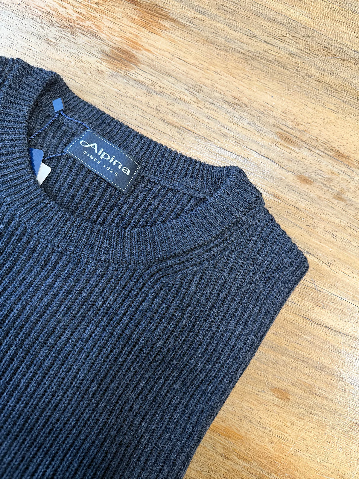 Crew Neck Sweater In Pure Wool - Blue - Image 4