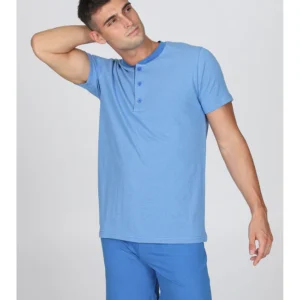 Fine yarn-dyed short pajamas-BLUETTE