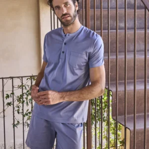 Short pyjamas in fine mercerized cotton jersey- AVIO