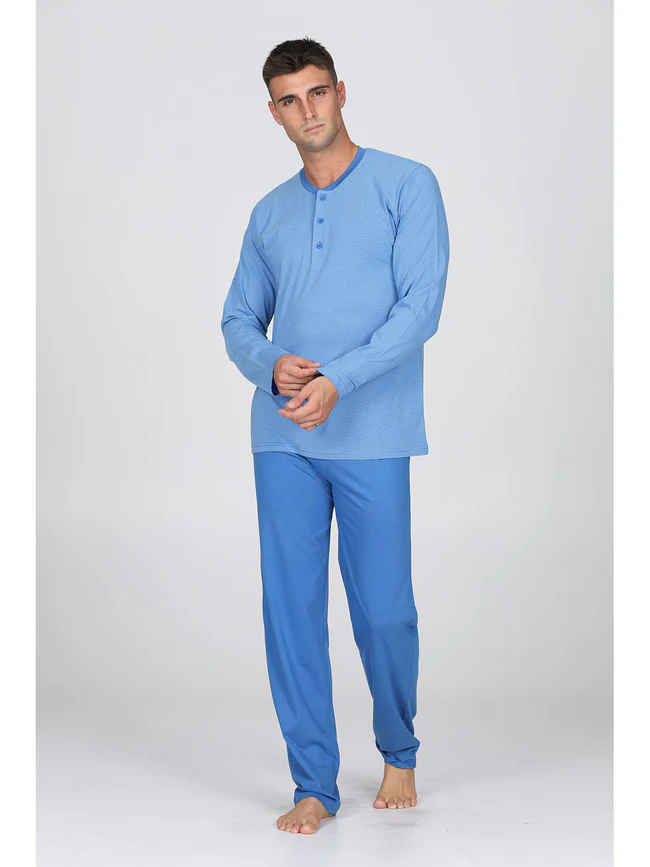 Fine long yarn-dyed pajamas - Image 3