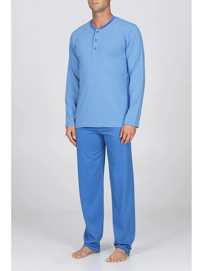 Fine long yarn-dyed pajamas - Image 4