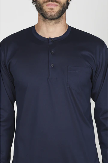 Open pyjamas in fine mercerized cotton jersey - Image 2