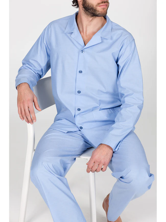 Pure cotton poplin cardigan pajamas - Image 3