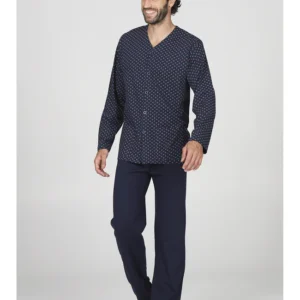 Long cardigan pajamas in pure cotton