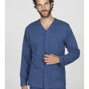 Fresh long cardigan pajamas in pure cotton