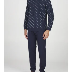 Pajamas with pure combed cotton edges