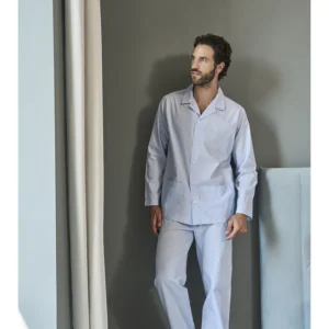 Long pajamas in pure cotton poplin