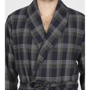 Warm cotton jacquard dressing gown