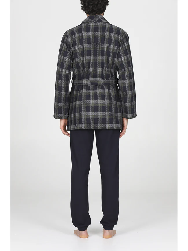 Cotton jacquard smoking jacket - Image 4