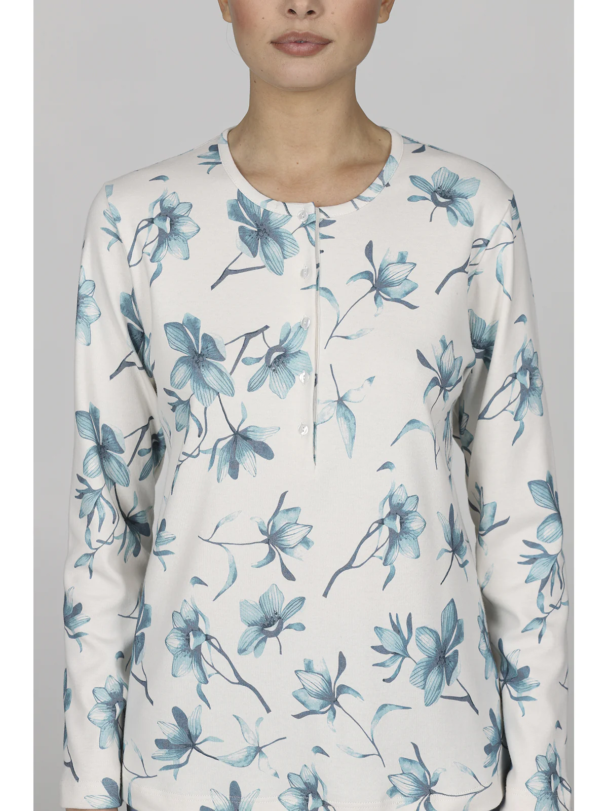 Soft Long Pajama In Pure Cotton - Image 7