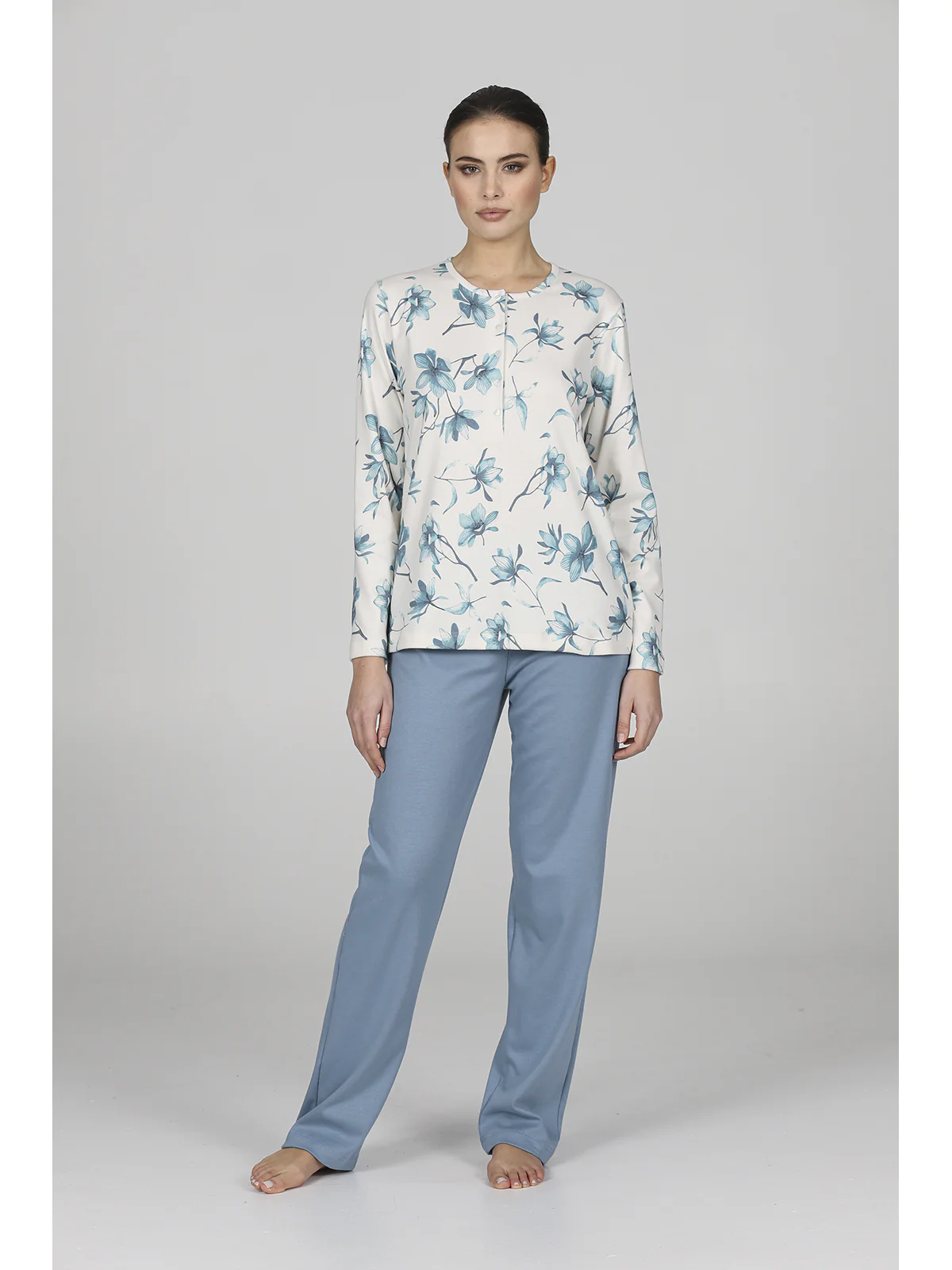 Soft Long Pajama In Pure Cotton - Image 6
