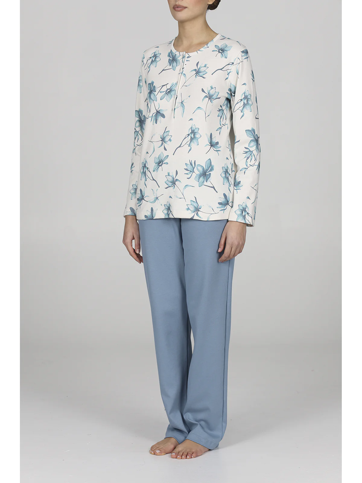 Soft Long Pajama In Pure Cotton - Image 5