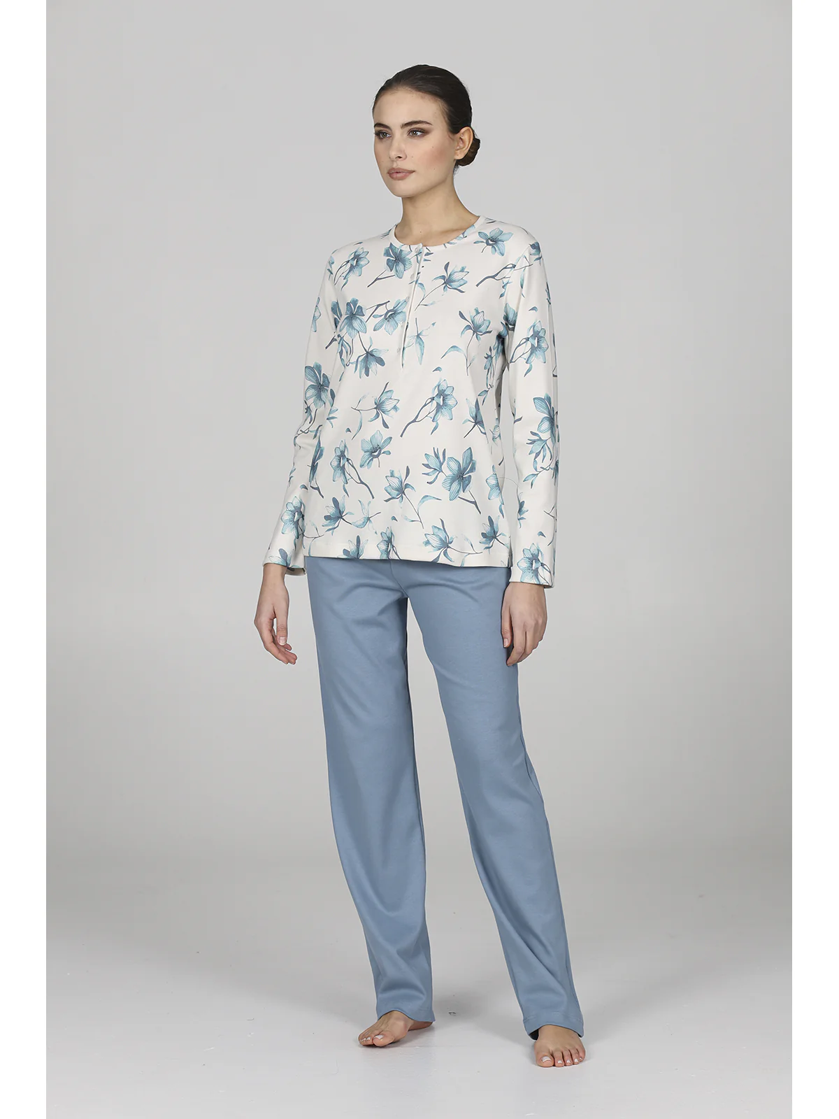 Soft Long Pajama In Pure Cotton - Image 3