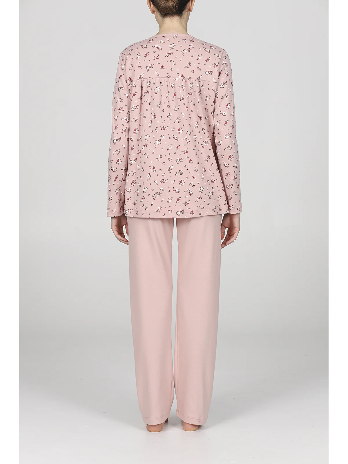 Warm Long Serafino Pajama - PINK - Image 2