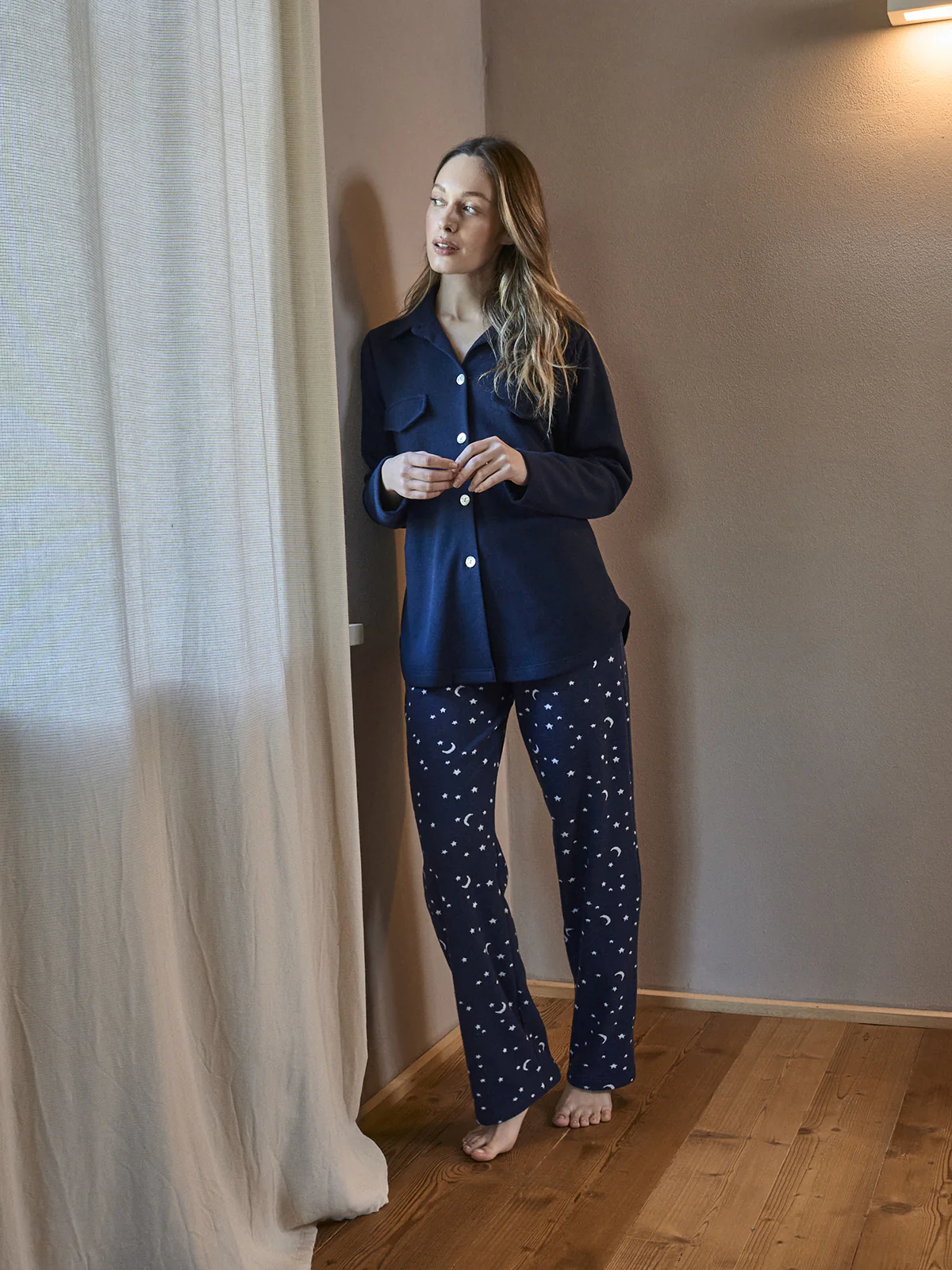 Warm Cotton Jacquard Cardigan - BLUE - Image 10