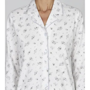 Women's Pajama Cardigan With Collar -  LATTE/GRIGIO