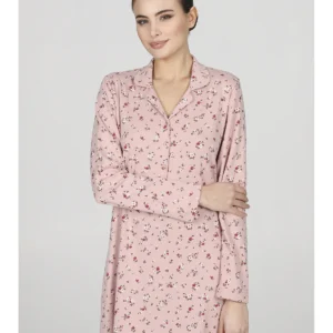 Comfortable And Warm Flower Pattern Nightgown - PINK