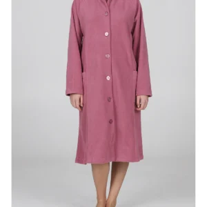 Buttoned Robe In Warm Fleece -  ROSE ANT