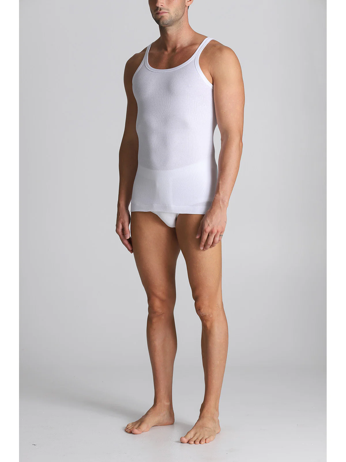 Pure Combed Cotton Tank Top - White - Image 4