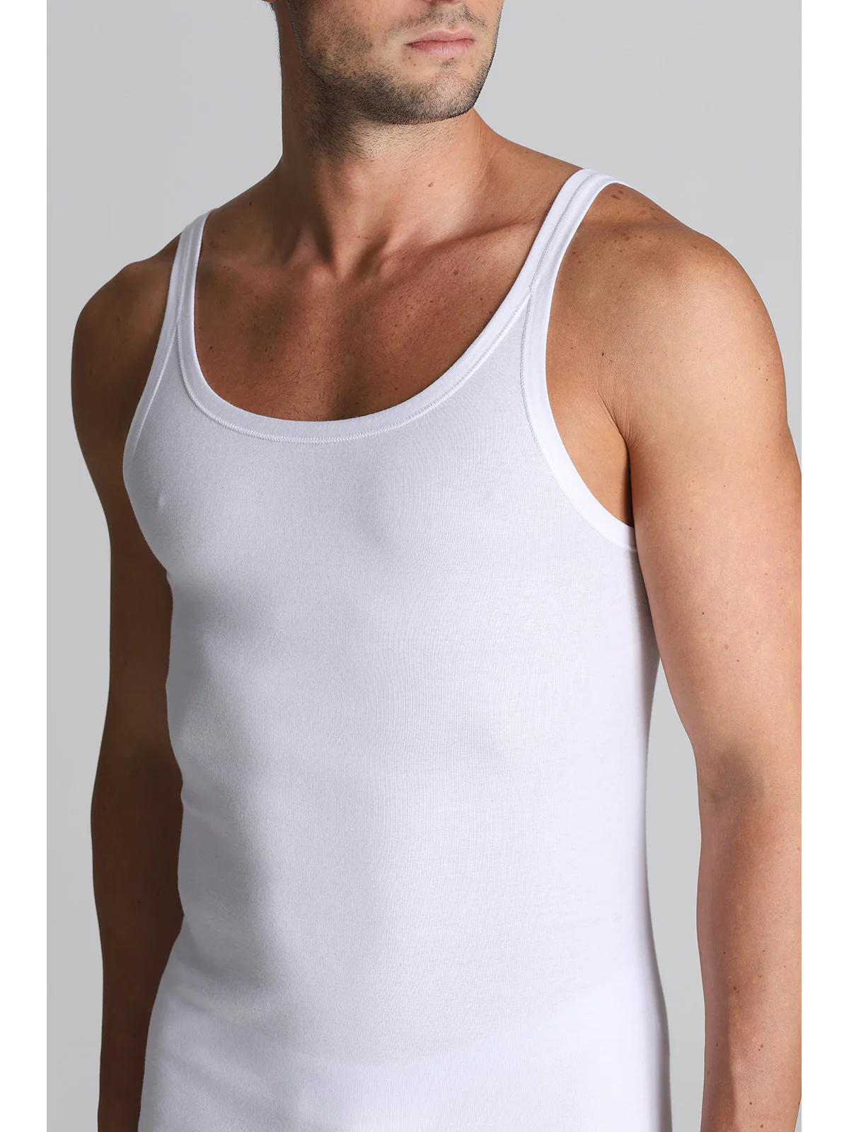 Pure Combed Cotton Tank Top - White - Image 2