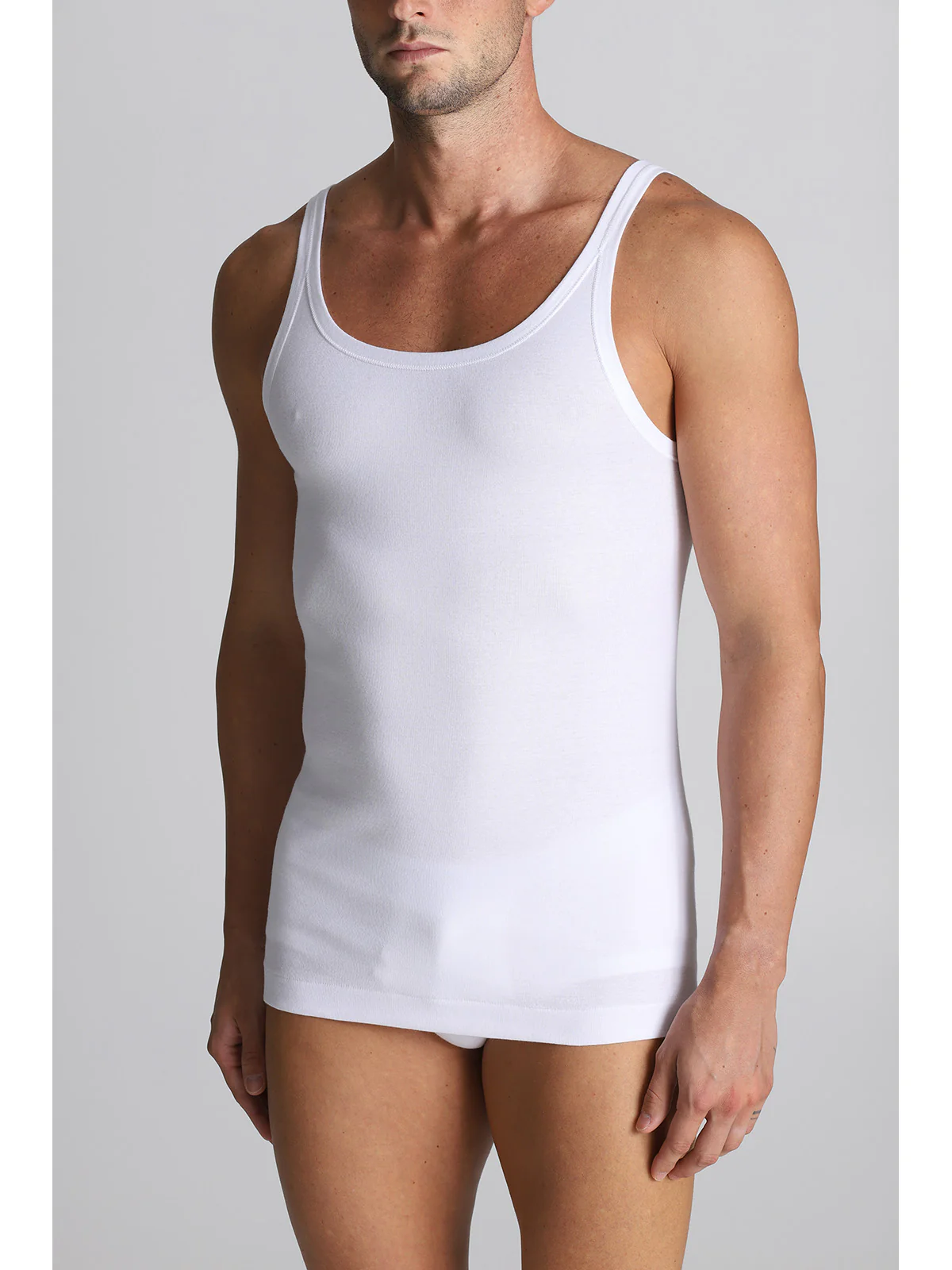 Pure Combed Cotton Tank Top - White - Image 3