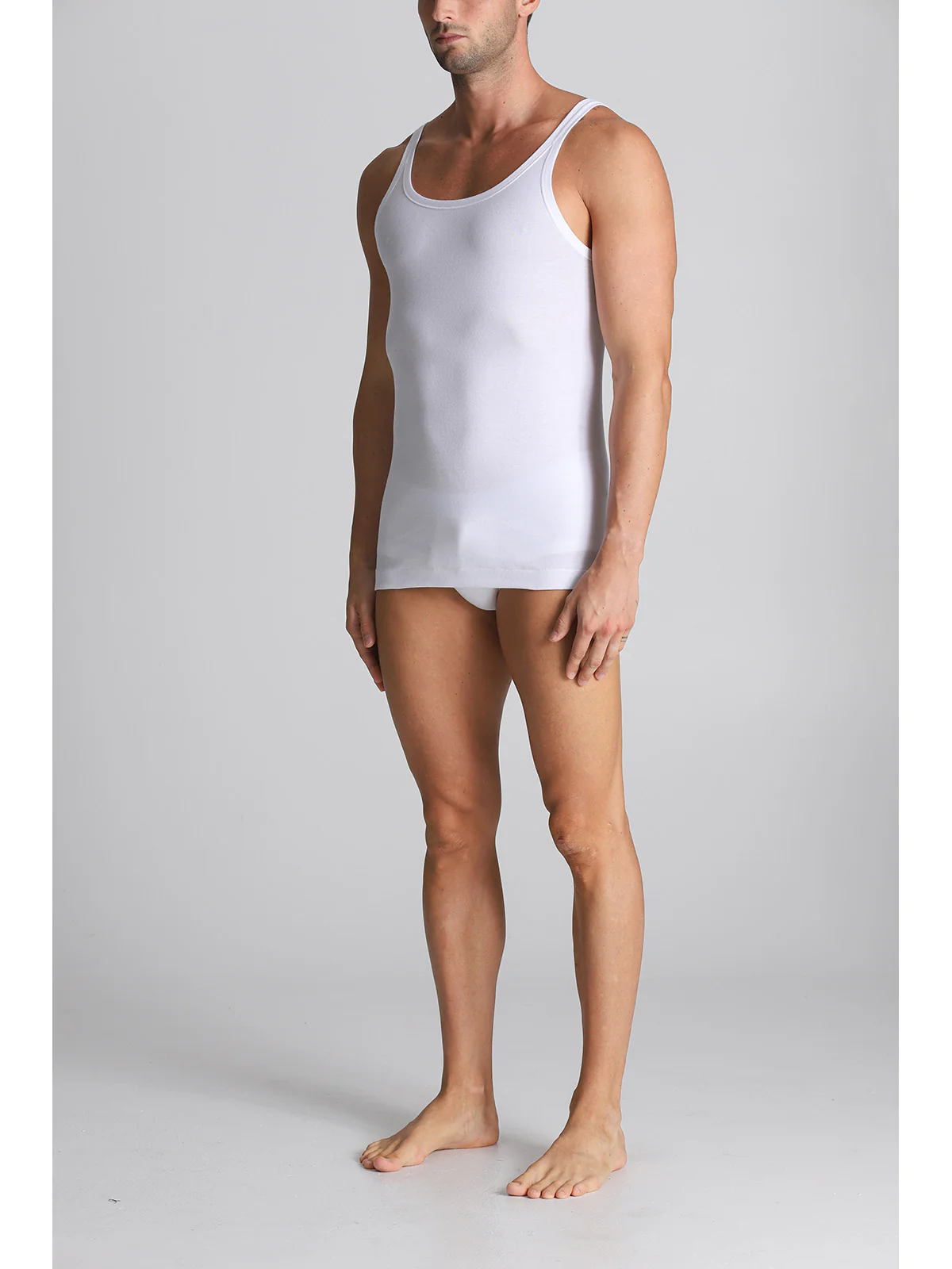 Pure Combed Cotton Tank Top - White - Image 4
