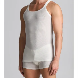 Wool Blend Racerback Tank Top - White Lan