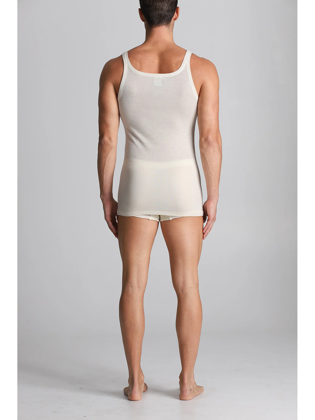 Pure Lightweight Wool Racerback Tank Top - White Lan - Image 5