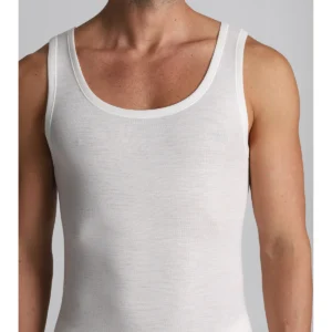 Wool Blend Racerback Tank Top - White Lan