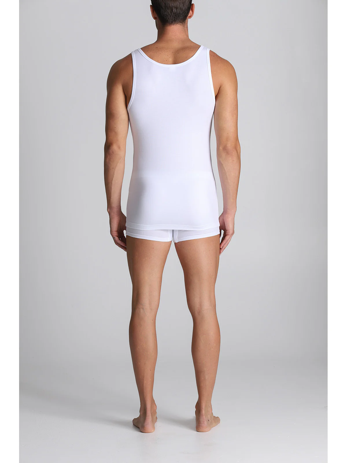 Stretch Cotton Racerback Tank Top - White - Image 4