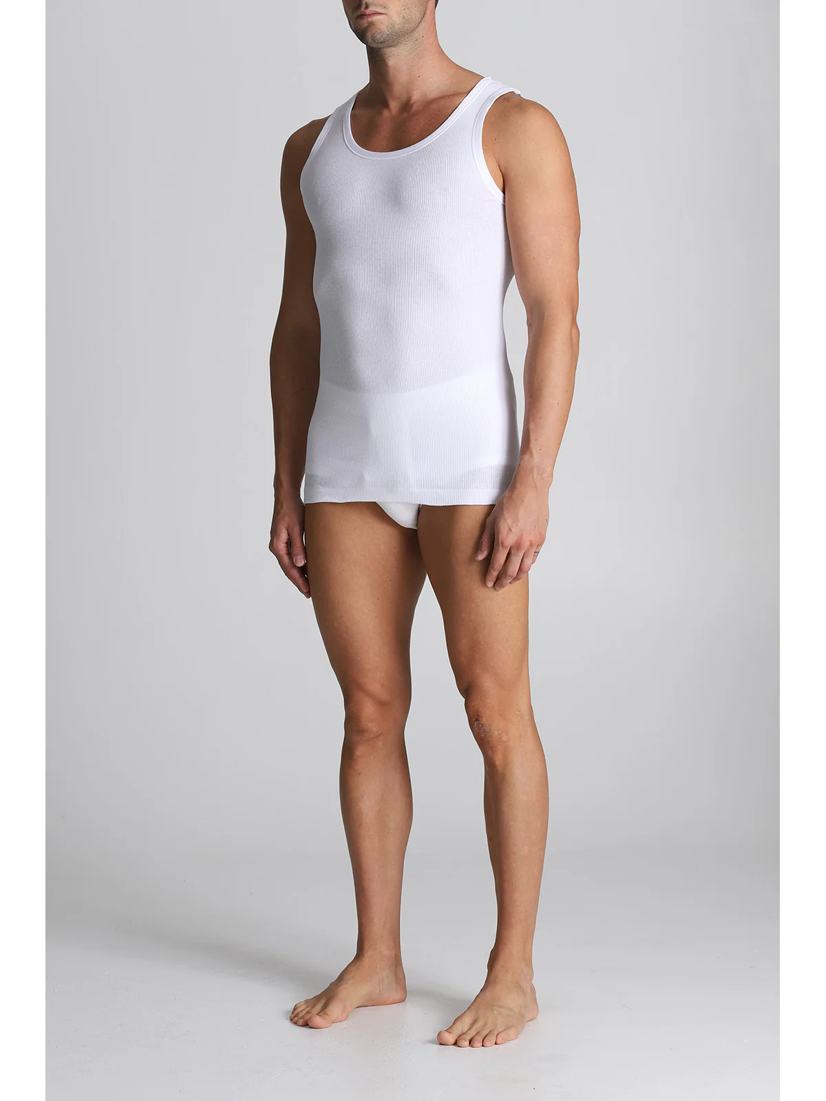 Pure Combed Cotton Tank Top - White - Image 3
