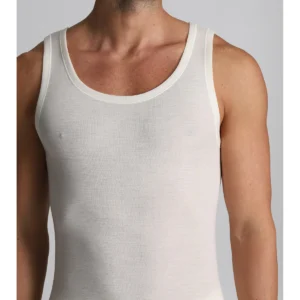 Pure Lightweight Wool Racerback Tank Top - White Lan