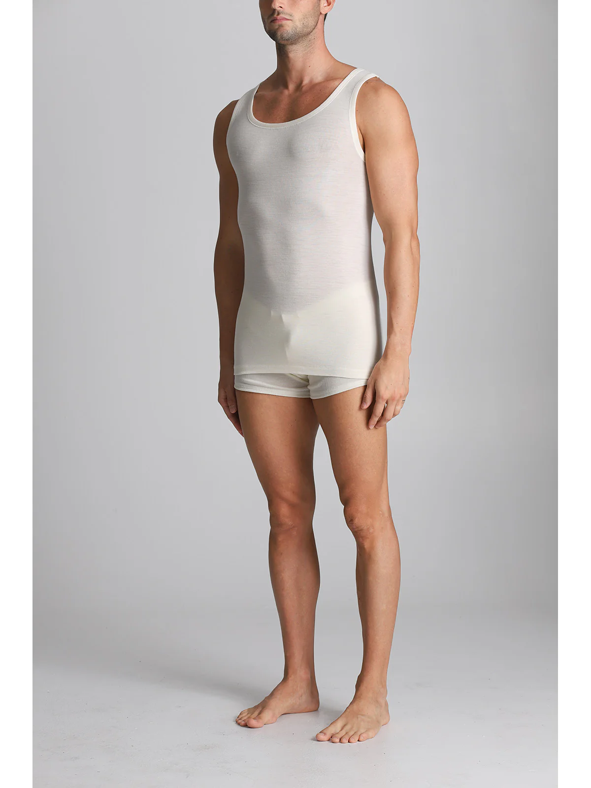 Medium Weight Pure Virgin Wool Vest - White Lan - Image 4