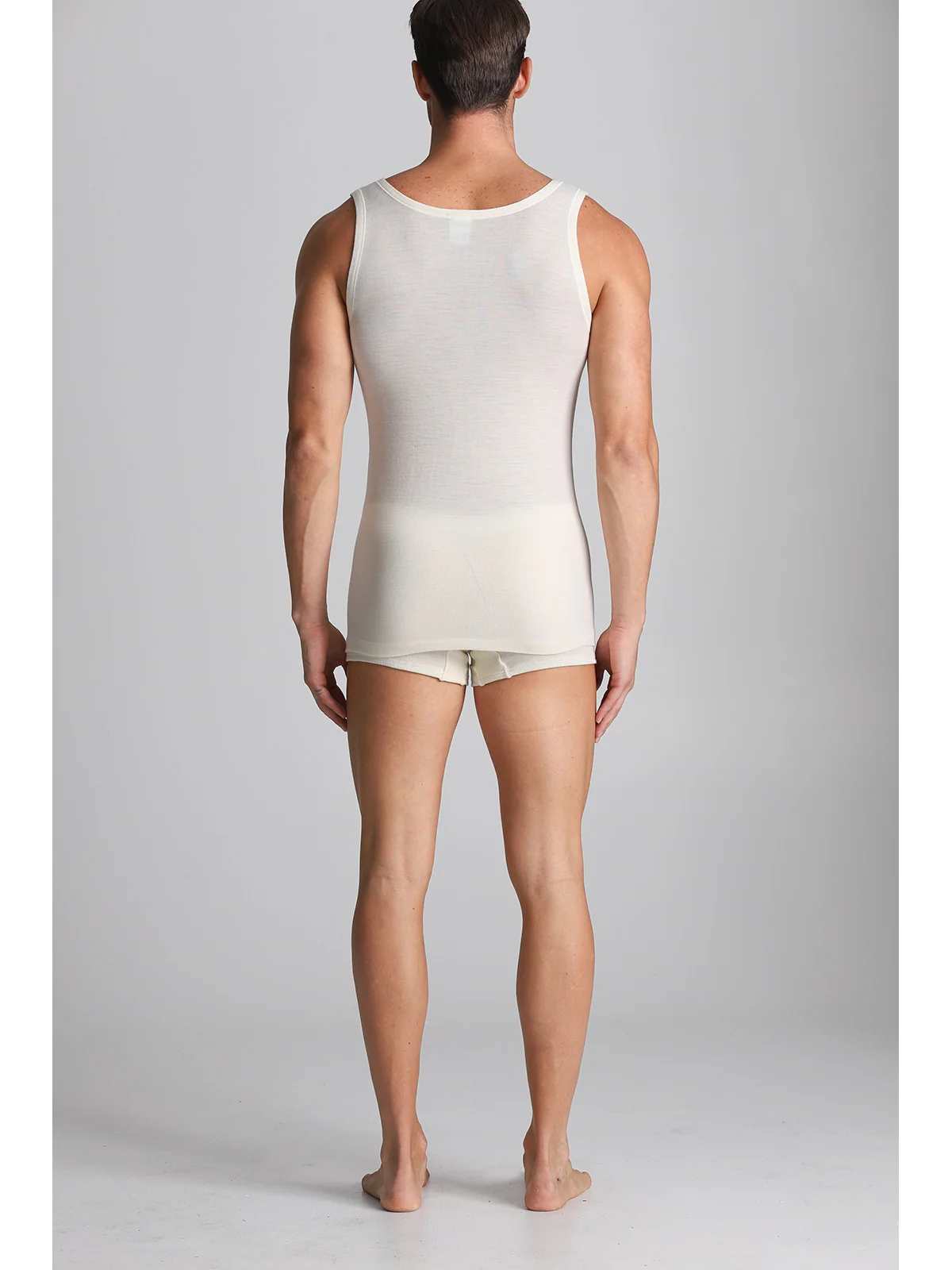 Medium Weight Pure Virgin Wool Vest - White Lan - Image 3