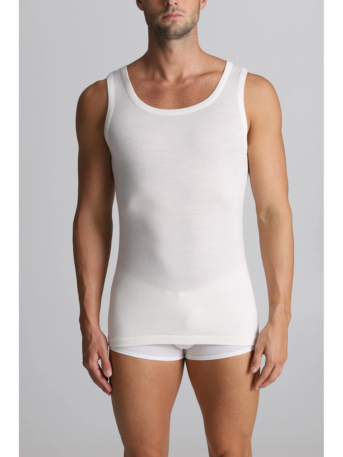 Wool And Cotton Racerback Tank Top - White Lan - Image 2