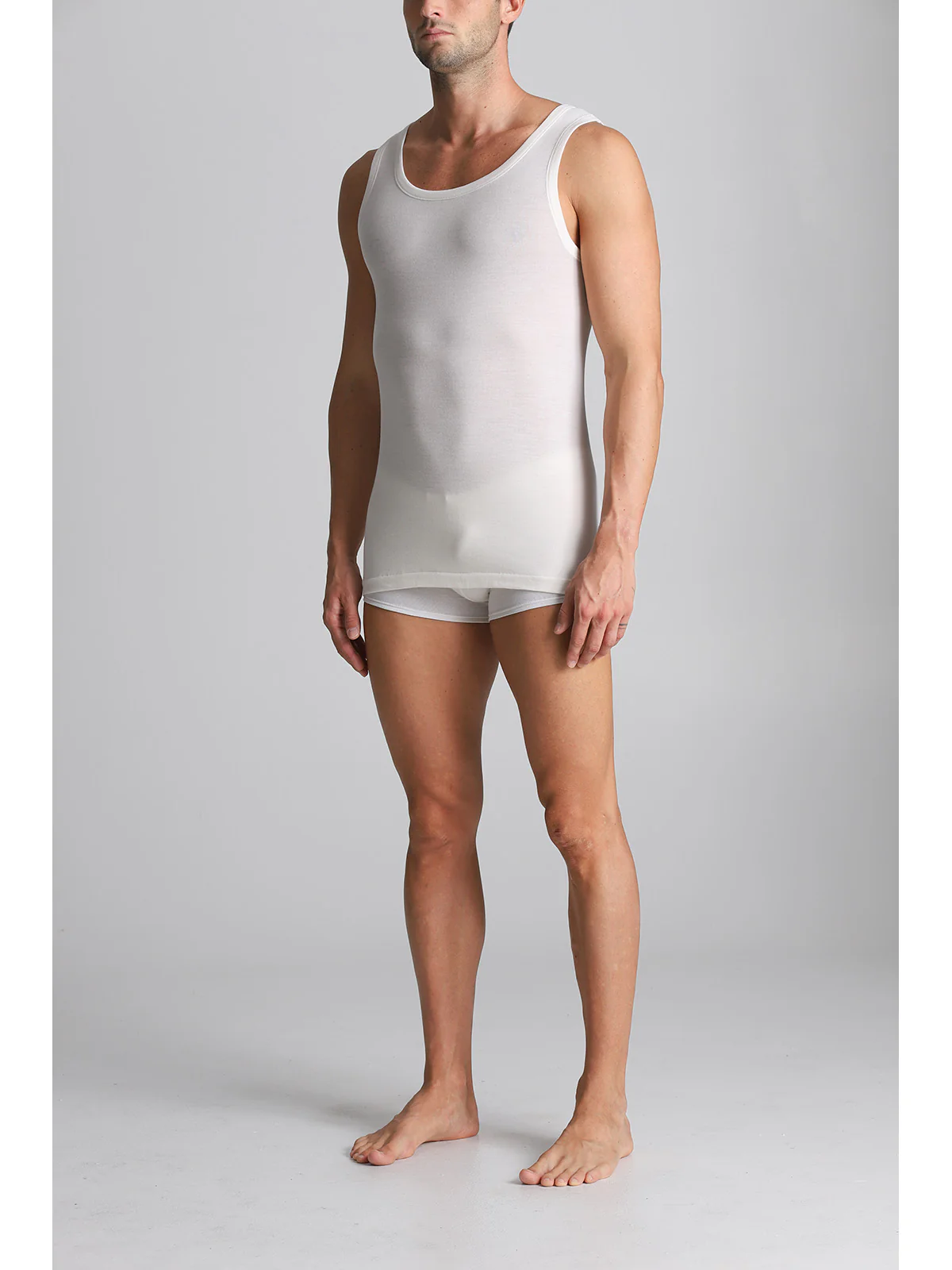 Wool And Cotton Racerback Tank Top - White Lan - Image 3