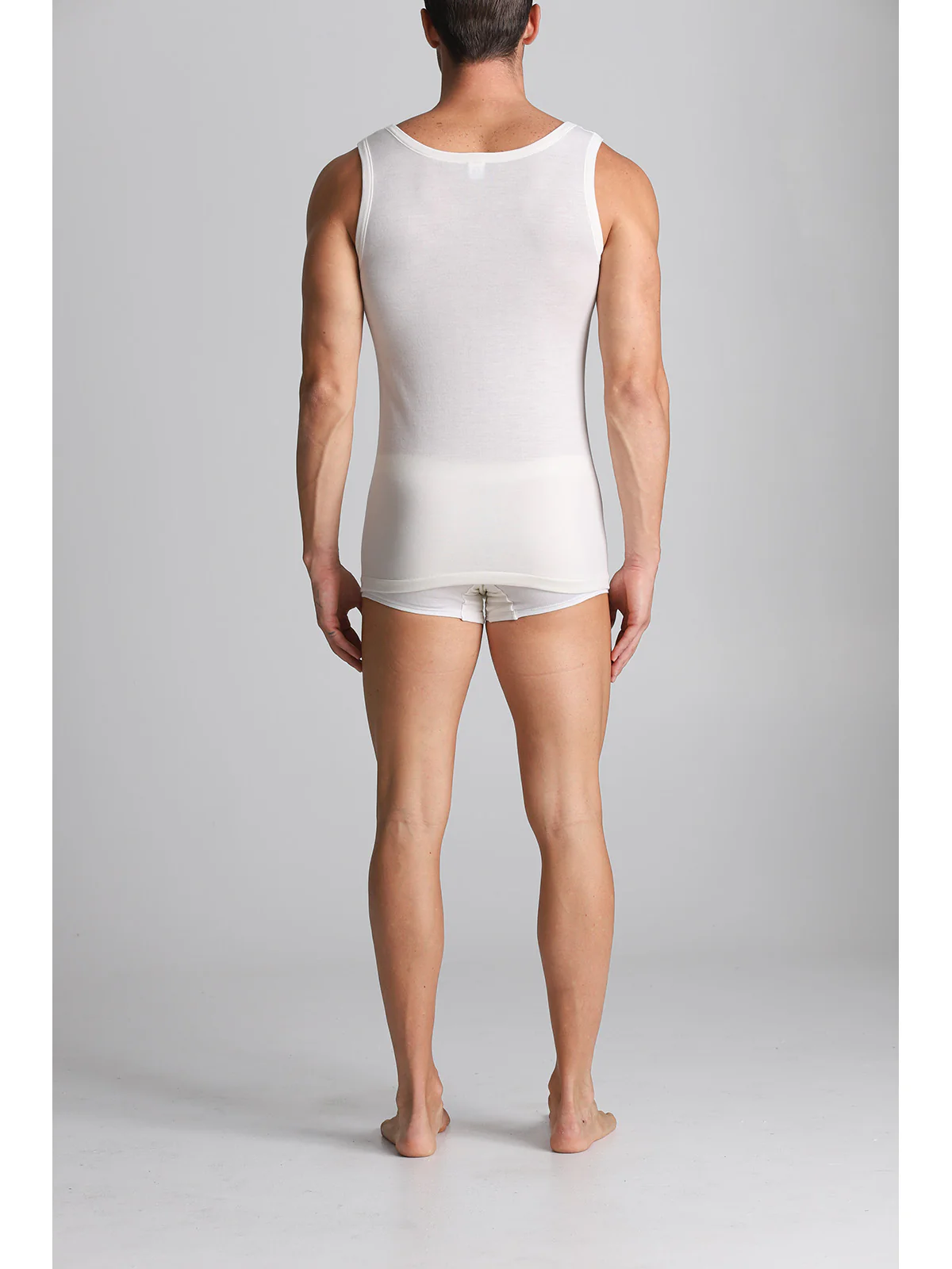 Wool And Cotton Racerback Tank Top - White Lan - Image 4