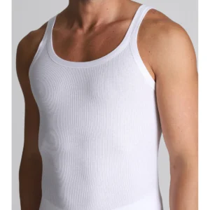 Pure Combed Cotton Tank Top - White