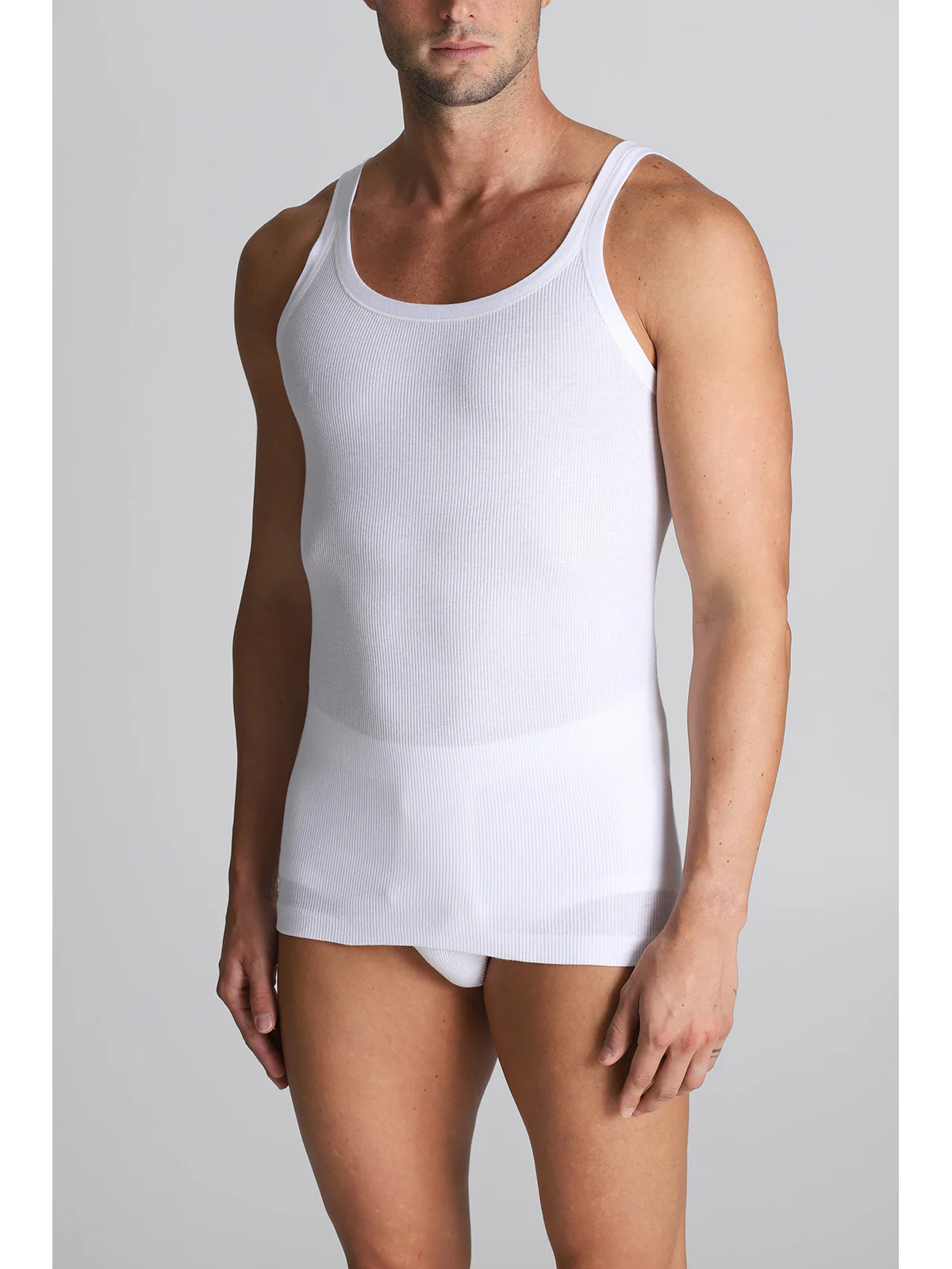 Pure Combed Cotton Tank Top - White - Image 2