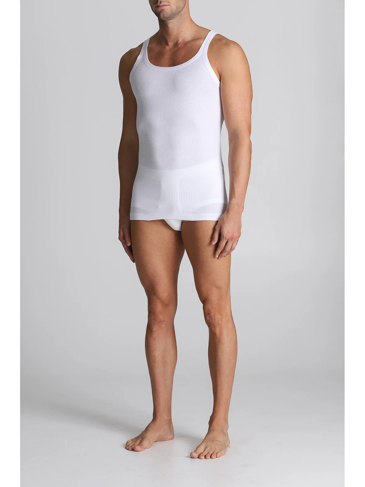 Pure Combed Cotton Tank Top - White - Image 3