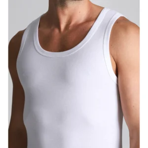 Pure Cotton Fleece Racerback Tank Top - White